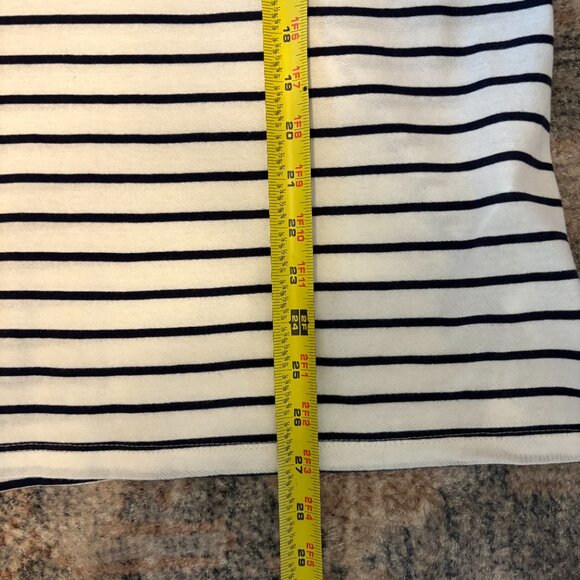 J. Crew #BB750 Women's Navy/White Stripe Printed Tissue Turtleneck Shirt Top XL - Picture 9 of 9